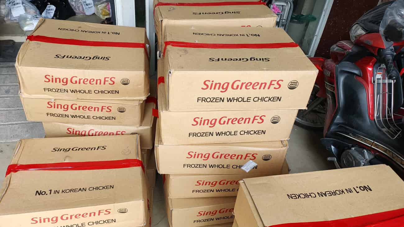 Gà dai Singreen Hàn Quốc đông lạnh nhập khẩu Size 10 KL 15kg